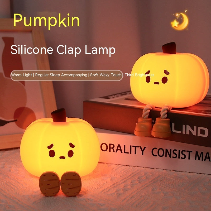 Pumpkin Small Night Lamp Decompression Night Charging Bedside Sleeping