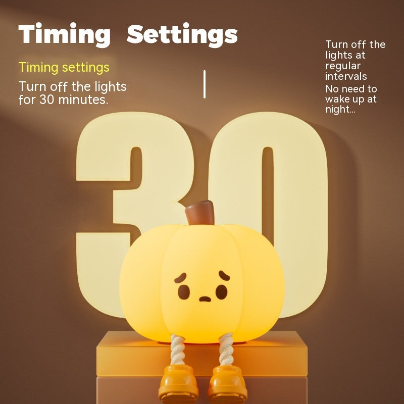 Pumpkin Small Night Lamp Decompression Night Charging Bedside Sleeping