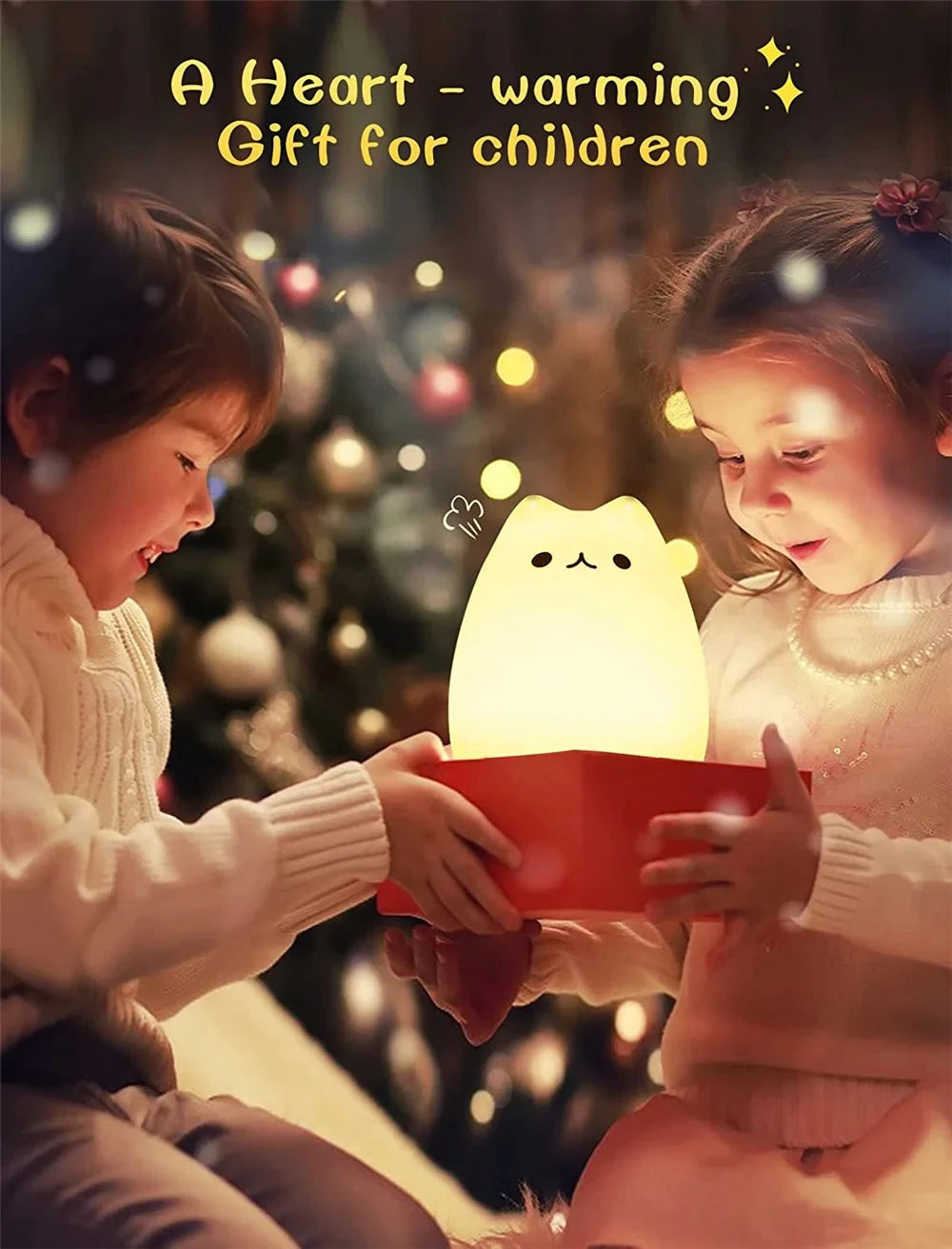 Cat Lamp Cute Night Light Gifts for Women Teen Girls Baby Night Lights for Kids Bedroom Silicone Nightlight for Children Toddler