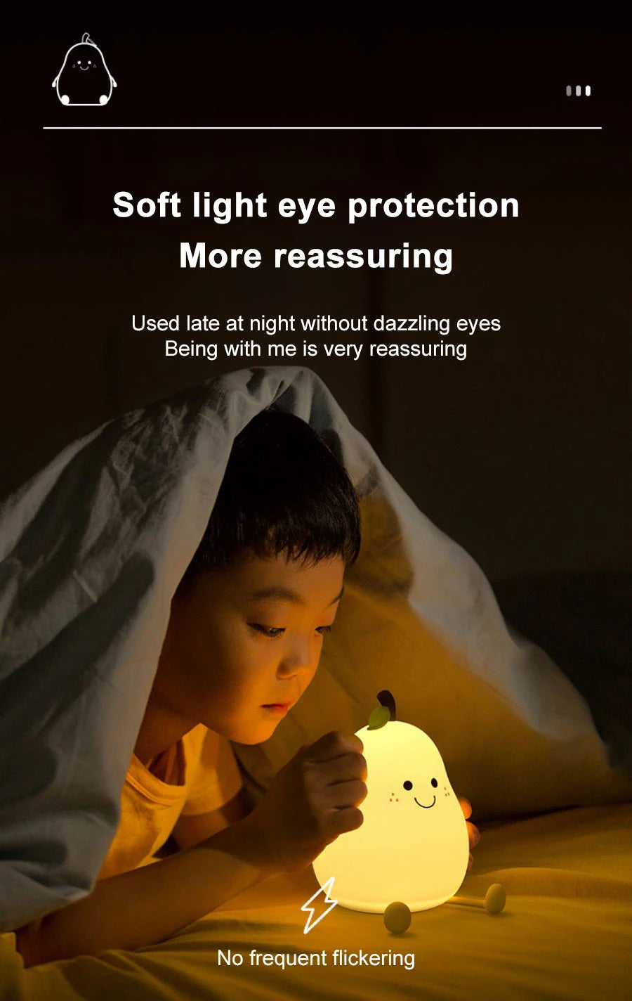 Cute Fruit Night Light Rechargeable Mushroom LED Squishy Night Light 3 Level Dimmable Silicone Nursery Night Lamp For Baby Room