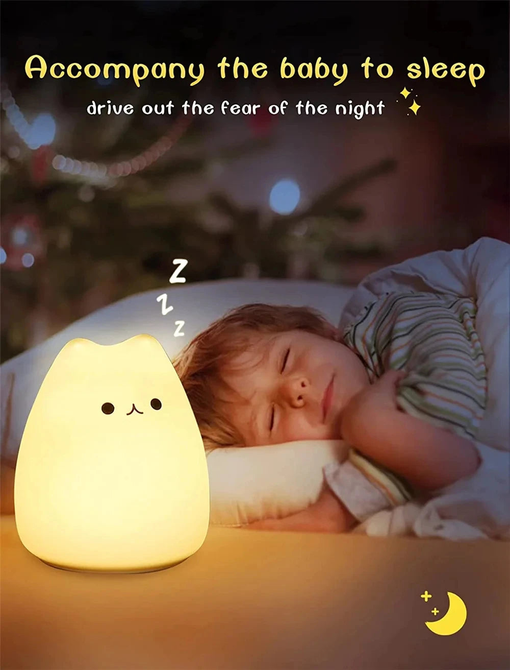 Cat Lamp Cute Night Light Gifts for Women Teen Girls Baby Night Lights for Kids Bedroom Silicone Nightlight for Children Toddler