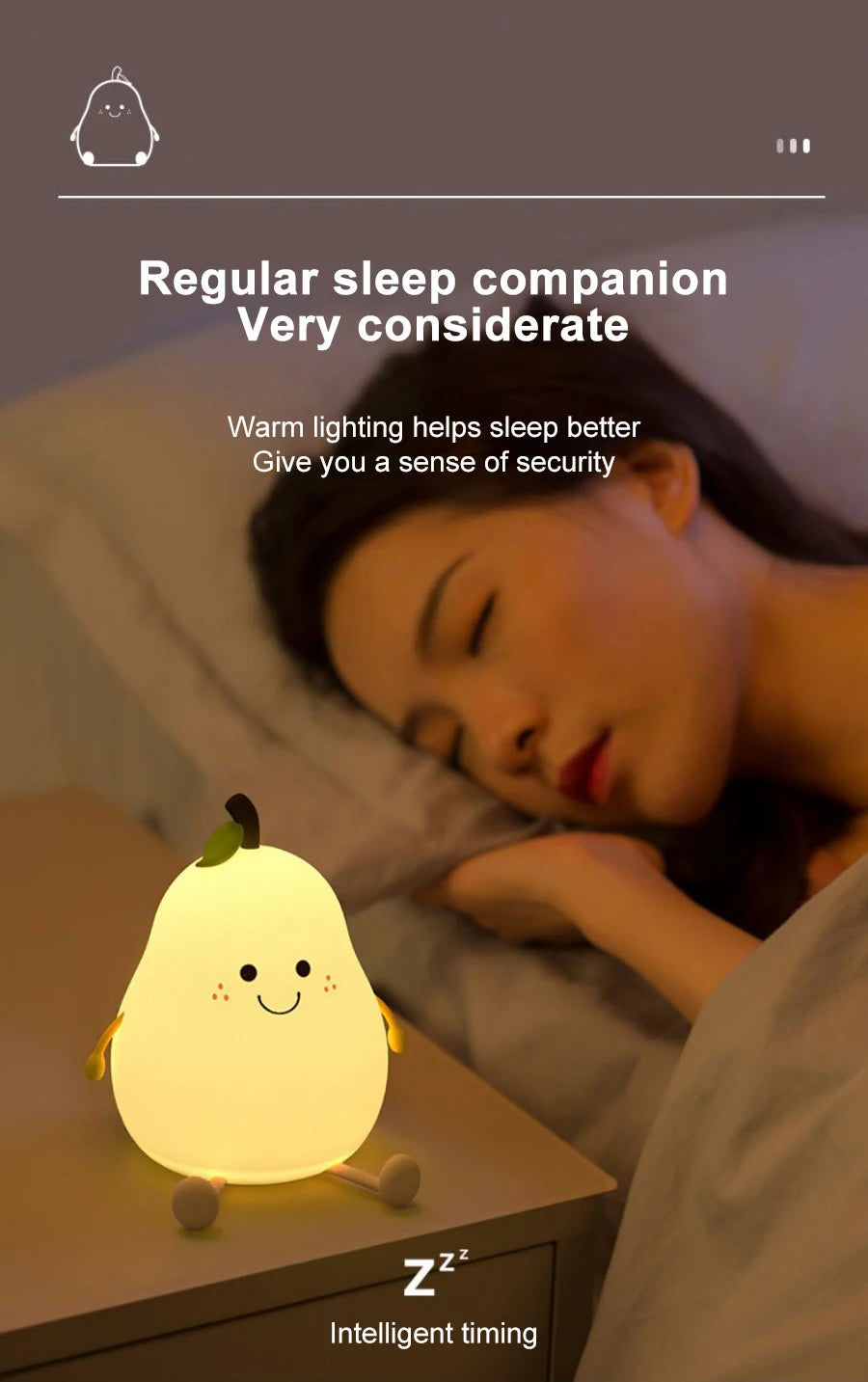 Cute Fruit Night Light Rechargeable Mushroom LED Squishy Night Light 3 Level Dimmable Silicone Nursery Night Lamp For Baby Room