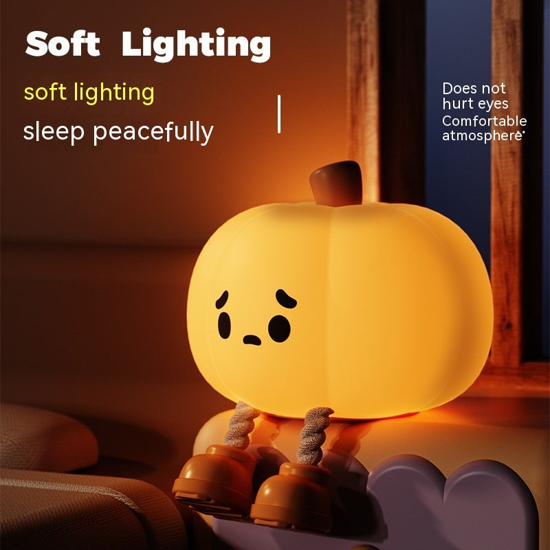 Pumpkin Small Night Lamp Decompression Night Charging Bedside Sleeping